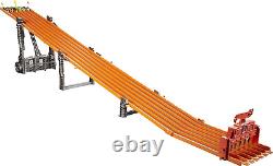 Toy Car Track Set with Lights, Sounds & 6 164 Scale Vehicles, Super 6-Lane Rac