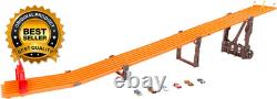 Toy Car Track Set with Lights, Sounds & 6 164 Scale Vehicles, Super 6-Lane Race