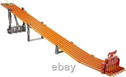 Toy Car Track Set with Lights Sounds 6 1 64 Scale Vehicles Super 6-Lane Raceway