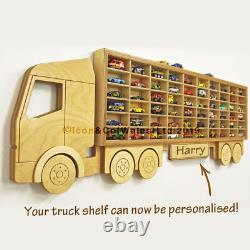 Toy car storage Hot Wheels Matchbox toy cars shelf PERSONALISED Boy's gift idea