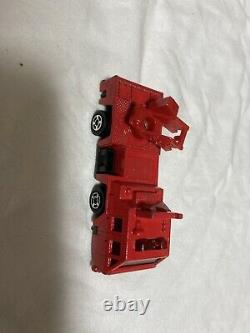 Toy minicar red fire engine ladder car without ladder emergency vehicle Showa