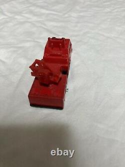 Toy minicar red fire engine ladder car without ladder emergency vehicle Showa