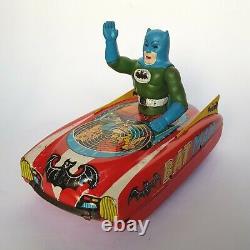 Ultra Rare 1966's BATMOBILE BATMAN CAR/TANK Litho Tin Friction Toy Yanoman Japan