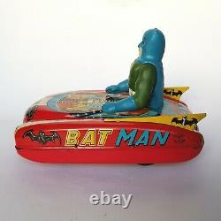 Ultra Rare 1966's BATMOBILE BATMAN CAR/TANK Litho Tin Friction Toy Yanoman Japan