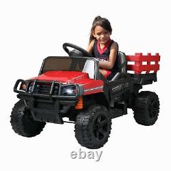 Utility Ride-on Vehicle Truck Motorized Toy Car with Trailer for Kids Children