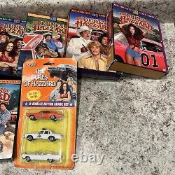 VINTAGE Ertl 1997 Dukes Of Hazzard 3 Cars Vehicle Action+DVDs some Lost Dvds