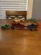 Vintage Large Arcade Cast Iron Car Carrier / Hauler With 4 Arcade Vehicles
