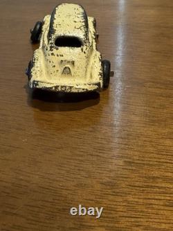 VINTAGE LARGE ARCADE CAST IRON CAR CARRIER / HAULER with 4 ARCADE VEHICLES