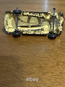 VINTAGE LARGE ARCADE CAST IRON CAR CARRIER / HAULER with 4 ARCADE VEHICLES