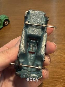 VINTAGE LARGE ARCADE CAST IRON CAR CARRIER / HAULER with 4 ARCADE VEHICLES