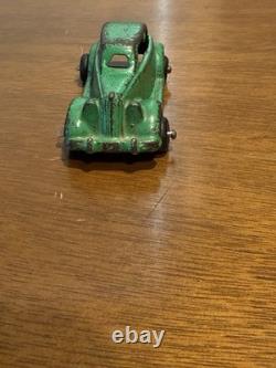 VINTAGE LARGE ARCADE CAST IRON CAR CARRIER / HAULER with 4 ARCADE VEHICLES