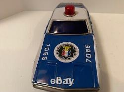 VINTAGE TOY TIN CAR JAPAN FORD MUSTANG Highway Patrol Car With box