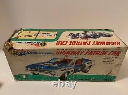 VINTAGE TOY TIN CAR JAPAN FORD MUSTANG Highway Patrol Car With box
