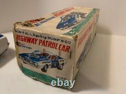 VINTAGE TOY TIN CAR JAPAN FORD MUSTANG Highway Patrol Car With box