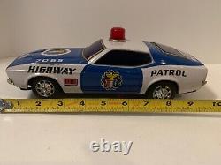 VINTAGE TOY TIN CAR JAPAN FORD MUSTANG Highway Patrol Car With box