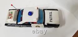 VTG Japan Ichiko 13 Tin Friction Police Patrol Car WithDriver & Speed Meter Q2