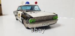 VTG Japan Ichiko 13 Tin Friction Police Patrol Car WithDriver & Speed Meter Q2