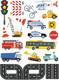 Vehicles Bathtub Toys For Kids 27 Pcs Foam Traffic Toys Set With Cars, Trucks