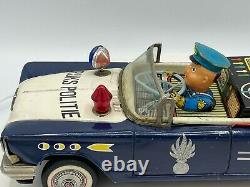 Very Rare Vintage Ichiko Japan Tin Friction Dutch Ruks Politie/ Police Car 11.5