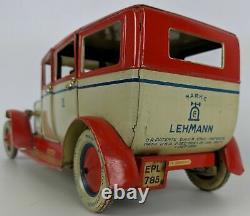 Vintage 1929 LEHMANN'Luxus' EPL 785 Tin Litho Clockwork Limousine Toy Sedan Car