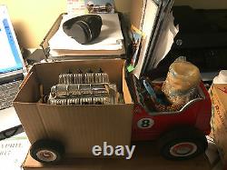 Vintage 1950's DAIYA Japan Tin Litho Battery Operated V8 ROADSTER Red Car in Box