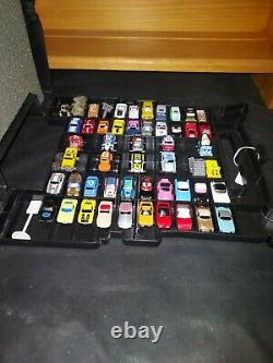 Vintage 1988 Galoob MICRO MACHINES Vehicle Black SEMI Carrying Case With 50+ Cars