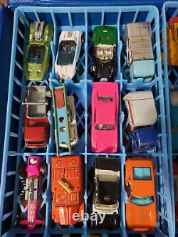 Vintage 60's & 70's Diecast Toy Car/Vehicle Collection Lot With 48 Car Case