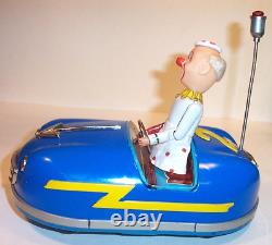 Vintage Alps Clown Bumper Car Rare 1961 Tin Circus Carnival Toy Near Mint Japan