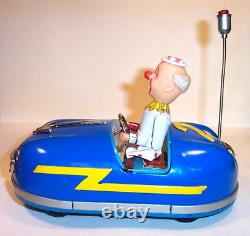 Vintage Alps Clown Bumper Car Rare 1961 Tin Circus Carnival Toy Near Mint Japan