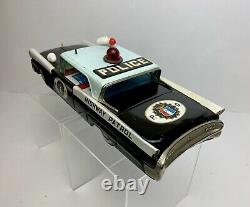 Vintage Bandai Japan Tin Lincoln Continental Highway Patrol POLICE Batt Toy Car
