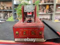 Vintage Fire Brigade Fire Dept. Car Vehicle Tin Metal Kids Toy Car Made In Japan