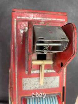 Vintage Fire Brigade Fire Dept. Car Vehicle Tin Metal Kids Toy Car Made In Japan
