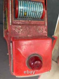 Vintage Fire Brigade Fire Dept. Car Vehicle Tin Metal Kids Toy Car Made In Japan