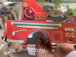 Vintage Fire Brigade Fire Dept. Car Vehicle Tin Metal Kids Toy Car Made In Japan