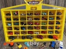 Vintage Galoob Micro Machines 1989 Yellow Display Case Lot Of 79 Vehicles Items