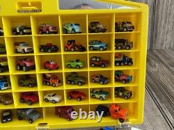 Vintage Galoob Micro Machines 1989 Yellow Display Case Lot Of 79 Vehicles Items