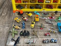 Vintage Galoob Micro Machines 1989 Yellow Display Case Lot Of 79 Vehicles Items