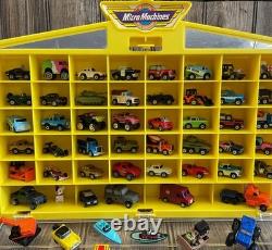 Vintage Galoob Micro Machines 1989 Yellow Display Case Lot Of 79 Vehicles Items