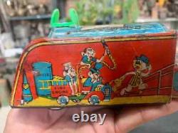 Vintage Indian Old Fire Engine Car Vehicle Tin Metal Made Kids Playing Toy Car