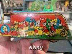 Vintage Indian Old Fire Engine Car Vehicle Tin Metal Made Kids Playing Toy Car