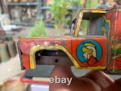 Vintage Indian Old Fire Engine Car Vehicle Tin Metal Made Kids Playing Toy Car