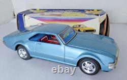 Vintage Japan Tin Battery Operated Oldsmobile Toronado Toy Car Works withBox Taiyo