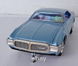 Vintage Japan Tin Battery Operated Oldsmobile Toronado Toy Car Works withBox Taiyo