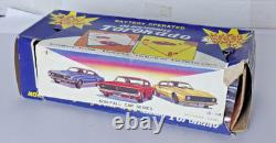 Vintage Japan Tin Battery Operated Oldsmobile Toronado Toy Car Works withBox Taiyo
