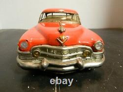 Vintage Kosuge Marusan Red Cadillac Friction Tin Car PT 28-373673 Very Good Cond