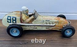 Vintage LARGE Yonezawa Sanyo Toys 98 Tin Friction Toy Champions Race Car Racer
