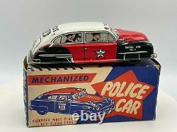 Vintage Lupor Tin Friction No. 7 Police Patrol Car Red/White/Black withBox