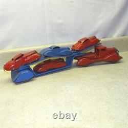 Vintage Marx Auto Transport Truck With Cars (4), Pressed Steel Toy Vehicle