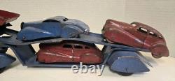 Vintage Marx Toy Pressed Steel 1930s Car Hauler. Vehicle Transporter