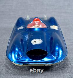 Vintage Mattel Mobilgas Bonneville Salt Flats Toy Race Car Blue Chrome Friction